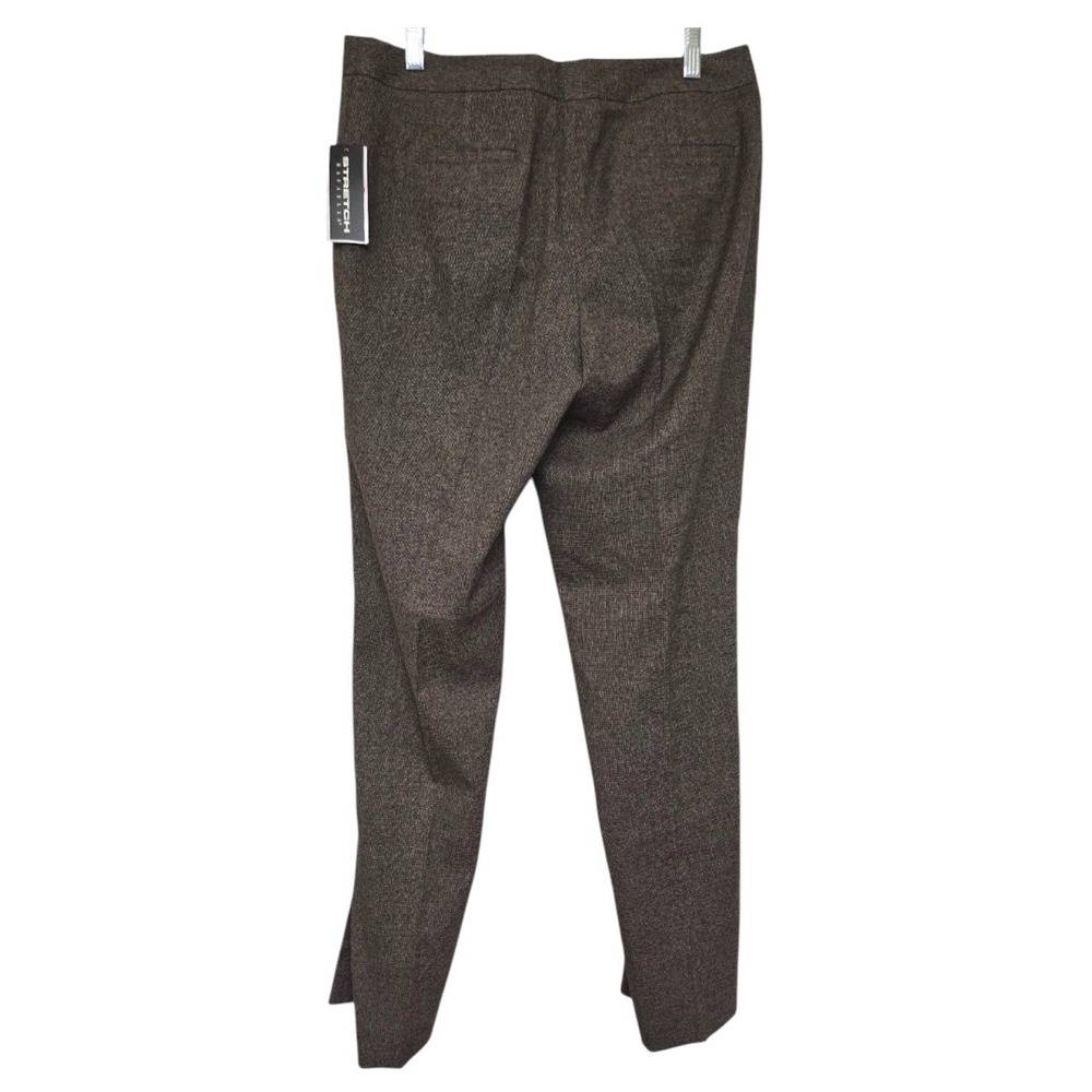 Rafaella Womens Size 10 Stretch Pants Brown Herringbone Career Office NWT - Picture 6 of 7